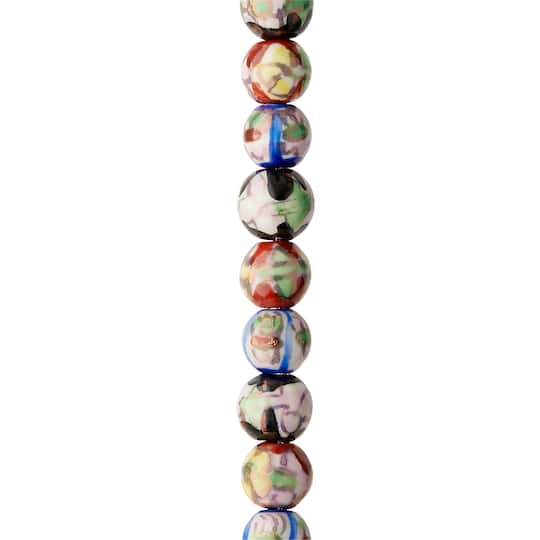 Multicolored Floral Ceramic Beads, 8mm by Bead Landing&#x2122;